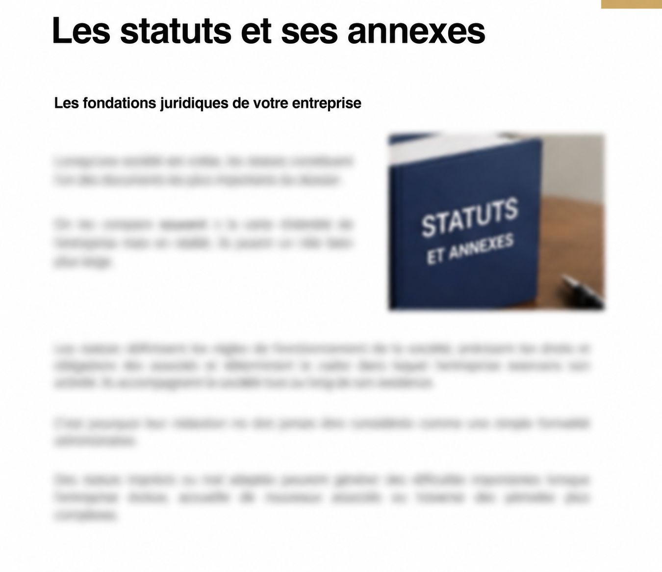 Les statuts et ses annexes