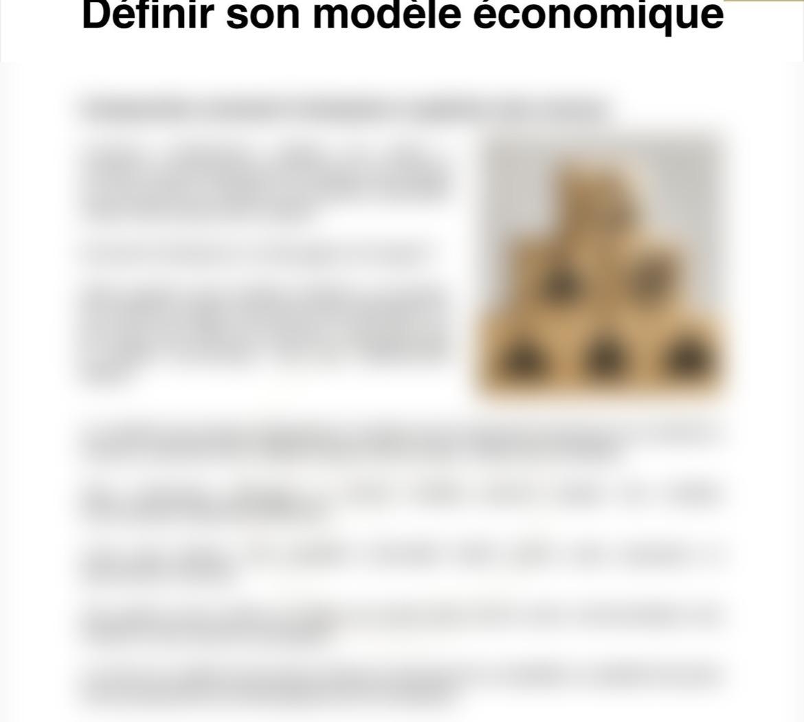 DEFINIR SON MODÈLE ÉCONOMIQUE